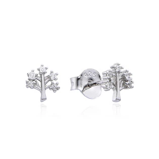 Stříbrné náušnice strom života se zirkony