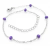 Další: Ocelový náramek na nohu s fialovými korálky