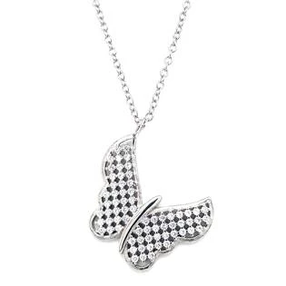 Stříbrný náhrdelník se zirkony motýl