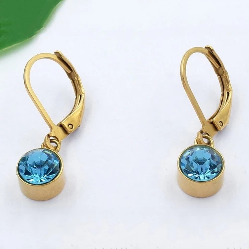 Náušnice z chirurgické oceli s tyrkysovým kamenem