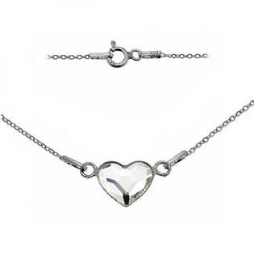 Stříbrný náhrdelník se srdcem Crystals from Swarovski® Crystal