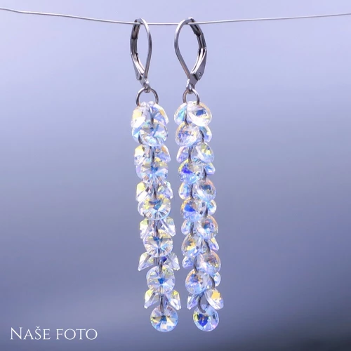 Luxusní visací náušnice Swarovski crystal AB