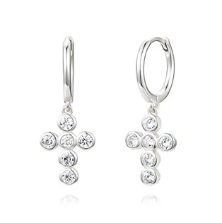Stříbrné náušnice křížky se zirkony