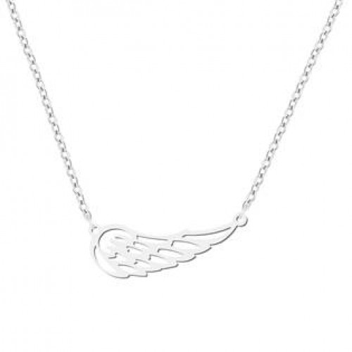 Ocelový náhrdelník s křídlem