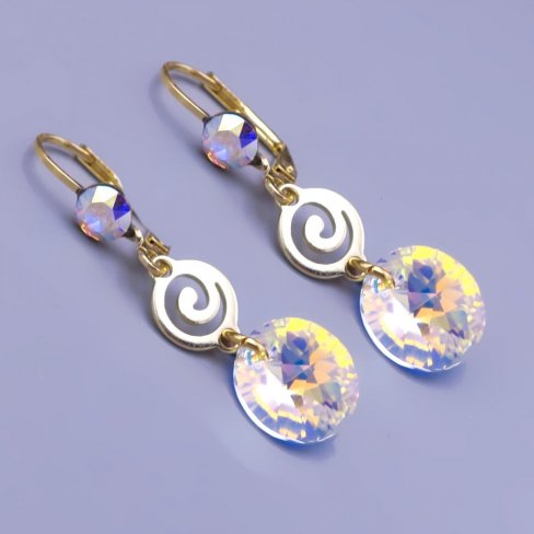Krásné pozlacené náušnice Swarovski AB z chirurgické oceli