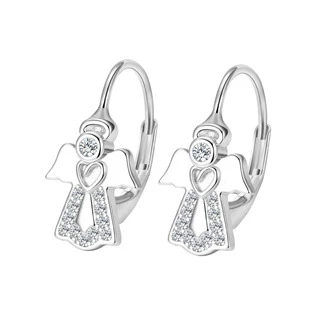 Stříbrné náušnice na klapku andílci