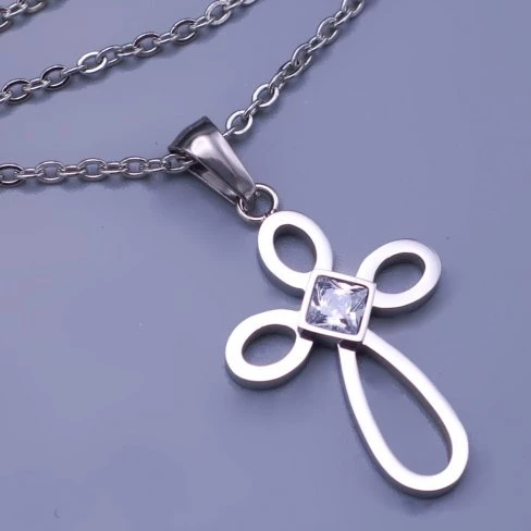 Obrysový kříž s řetízkem z chirurgické oceli s délkou do 70cm