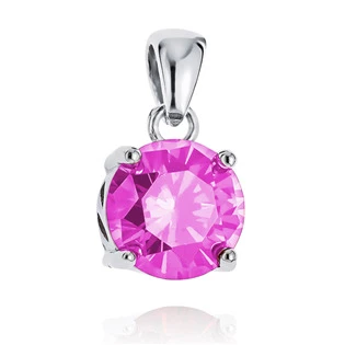 Stříbrný přívěšek s růžovým zirkonem