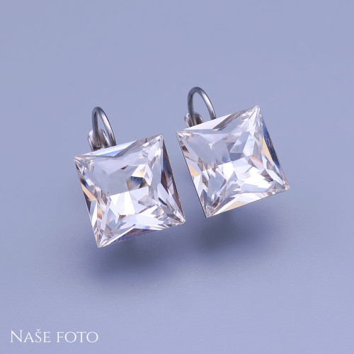 Náušnice Swarovski kostky 10mm Crystal( čirá)