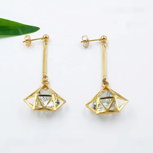 Náušnice z chirurgické oceli Zirkon kámen