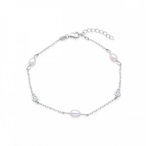 Stříbrný náramek s přírodními perlami