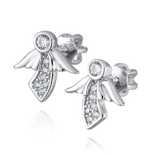 Stříbrné náušnice andílci