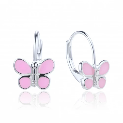 Stříbrné dívčí náušnice motýlci