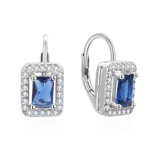 Dámské stříbrné náušnice s modrými kameny