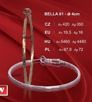 Zlacené luxusní kreole Bela 1 > Průměr 4cm