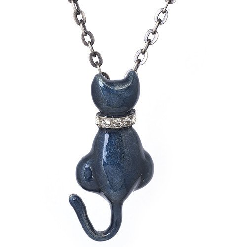 Kočka - Blue - náhrdelník s přívěskem > varianta Modrá