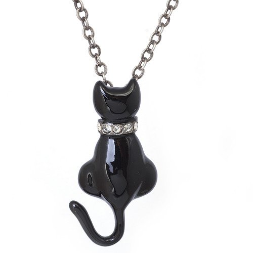 Kočka - Black - náhrdelník s přívěskem > varianta černá