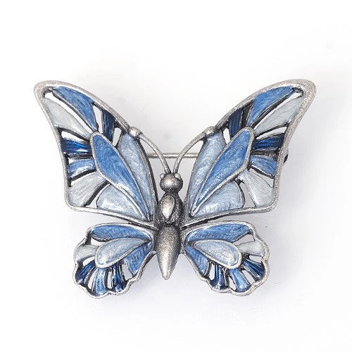 Motýl 3 modrá-šedá - moderní brož > varianta Modrá