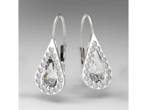 Reina kapka Crystal - náušnice stříbro