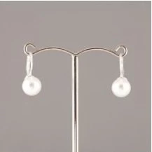 Náušnice s perlou Swarovski Elements - 8mm - bílé