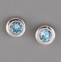 Puzety LILI se šatony Swarovski Elements - Aquamarine