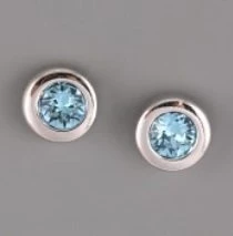 Puzety LILI se šatony Swarovski Elements - Aquamarine