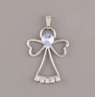 Přívěsek ANDĚLÍČEK  Rivoli Swarovski 6mm - rhodium