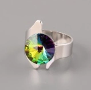 Prsten - ZVLÁŠTNÍ Rivoli 12mm - rhodiováno