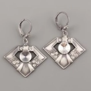 Náušnice SECESTNÍ Rivoli Swarovski Elements 8mm - starostříbro