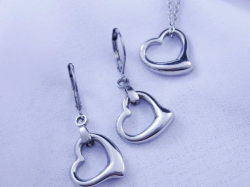 Souprava z chirurgické oceli - srdíčka 15mm