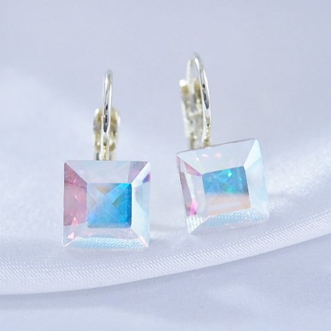 Náušnice Swarovski kostky 8mm > varianta Crystal AB
