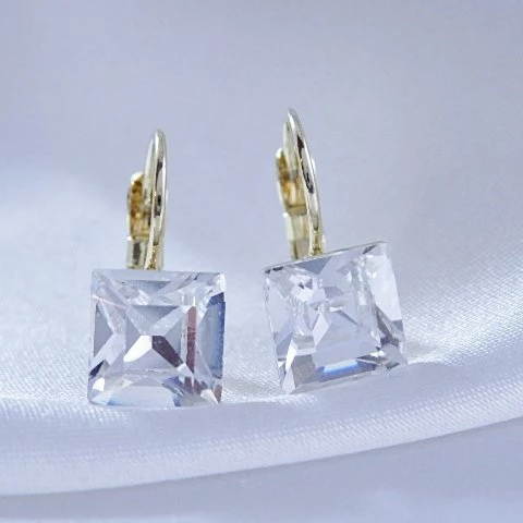 Náušnice Swarovski kostky 8mm > varianta Crystal