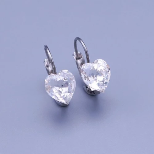 Dětské náušnice Swarovski srdíčka 8mm