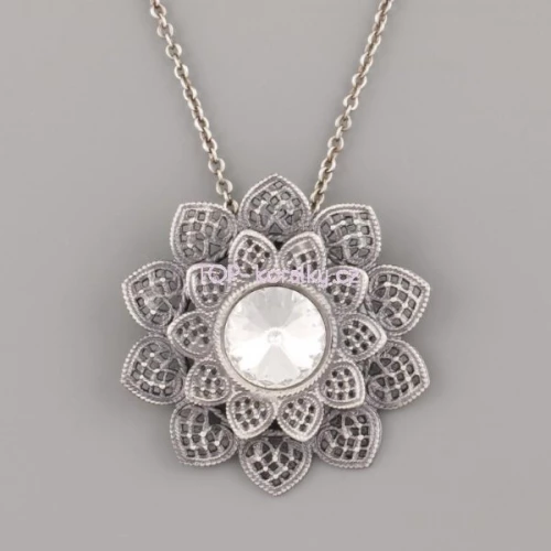 Přívěsek SLUNEČNICE pro Rivoli Swarovski Elements 10mm - starostříbro