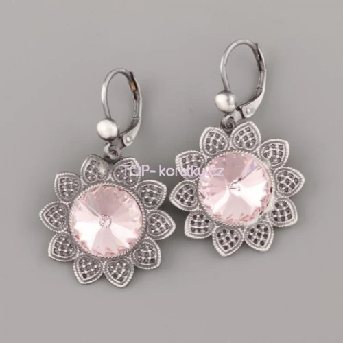 Náušnice SLUNEČNICE Rivoli Swarovski Elements 10mm - starostříbro