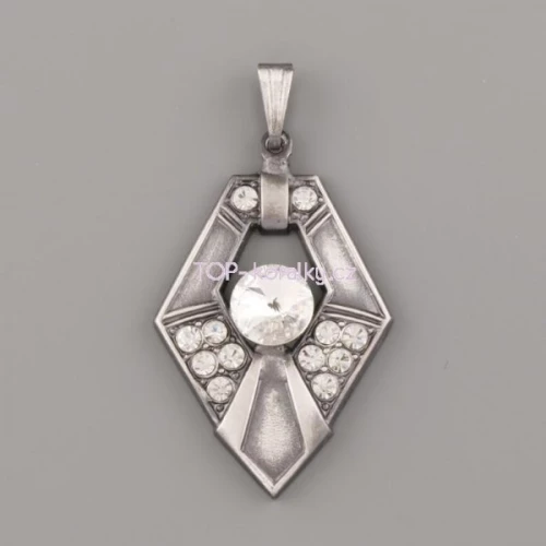 Přívěsek SECESTNÍ Rivoli Swarovski Elements 8mm - starostříbro