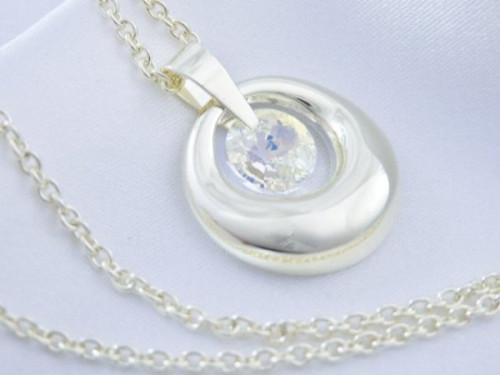 Přívěsek zlacené kolečko 20mm s krystalem swarovski