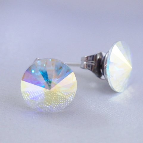 Puzetové náušnice Swarovski 8mm > varianta Crystal AB