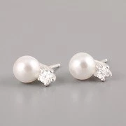 Puzety PERLA Swarovski Elements se zirkonem - 8mm - Ag925/1000