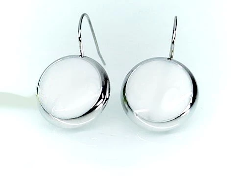 Náušnice na háčku, ocelové bílé