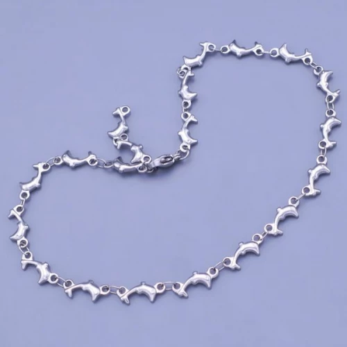 Náramek na kotník z chirurgické oceli - delfín