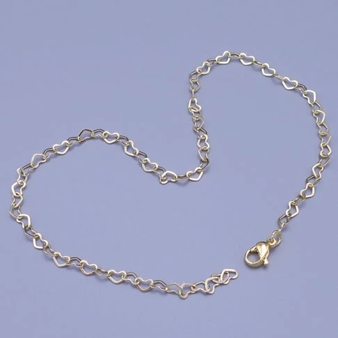 Zlacený náramek na kotník z chirurgické oceli srdíčka 3mm