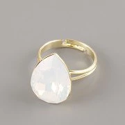 Prsten zdobený Slzičkou Swarovski 18mm - pozlaceno