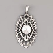 BOHO STYL PŘÍVĚSEK Rivoli Swarovski 10mm - starostříbro