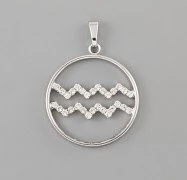 Znamení zvěrokruhu VODNÁŘ - přívěsek s kamínky Swarovski