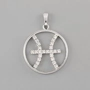 Znamení zvěrokruhu RYBY - přívěsek s kamínky Swarovski