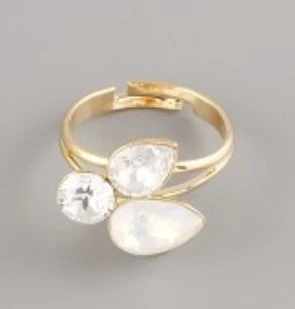 Prsten RACHEL zdobí Slzičky Swarovski - pozlaceno