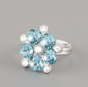 Prsten PARÁDNICE -zdobí Šatony Swarovski 6mm - rhodium