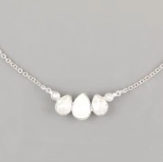 Náhrdelník GRACE zdobí Slzičky Swarovski® Crystal 8 a 10mm - rhodium