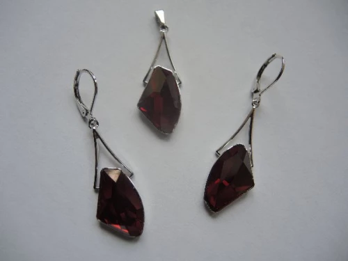 Náušnice ORLANDO s přívěskem-Rhodiované